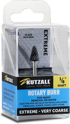 Kutzall Extreme Taper Rotary Burr, 1⁄8" Shaft, Very Coarse - Wood Carving Bit for Dremel, Foredom, DeWalt, Milwaukee. Abrasive Tungsten Carbide, 1⁄4" (6.3mm) Dia. X 1⁄2" (12.7mm) Length TX-14-EC