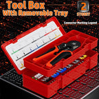PEBA Ferrule Crimping Tool Kit, 21 Sizes Ferrule Kit, AWG 28-7 Self-Adjusting Hexagon Crimper for Wire Ferrules Terminals | Electrical Wire Ferrule Kit - Hex Ferrule Crimp Tool - Ratchet Crimping Tool
