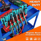 MUTUACTOR Magnetic Screwdriver Holder,Heavy Duty Magnetic Mount Red Screwdriver Organizer,Magnetic Tool Holder Durable Storage Holder for Screwdriver Plier Shear Tool Chest Cart Workbench,1PCS