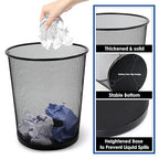 Black Mesh Trash Cans, 10-Pack 6 Gal Mesh Office Trash Can, Open Metal Wire Wastebaskets, Waste Basket Trash Can for Near Desk,Recycling Garbage Container Bin for Office,Home,School