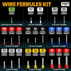 SOMELINE Ferrule Crimping Tool, Ratchet Pliers for AWG24-8 with 23 Sizes Wire End Ferrule Terminals, Quadrilateral Wire Crimp Pliers with Crimp Connectors,Crimp Pliers and Stripper Kit Crimp Connector
