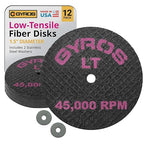 GYROS 1.5” Resin Cut-Off Wheels for Rotary Tools | 12 Double Fiberglass Reinforced Discs | For Wood, Plastic, Stone, Aluminum, Copper, Brass | Dremel Cutting Tool Accessory | Made in USA 11-32154/12