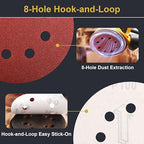 100 PCS 5 Inch Sanding Discs 100 Grit Hook and Loop Adhesive Round Sandpaper for Random Orbital Sander