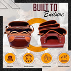 RISING STAR WEARS PURE OIL TANNED LEATHER TOOL BELT POUCH PERFECT FOR CARPENTERS, PLUMBERS, ELECTRICIANS, GARDENERS AND CONSTRUCTION WORKERS MULTIPURPOSE 18 POCKETS POUCH WITH FRAMING TOOL BAGS