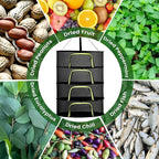 4 Layer 24" Herb Drying Rack Hanging with Garden Pruning Shears, Large Zipper, Hook & Notepad, Foldable Drying Rack for Herbs, Spices & Seasonings, Hanging Herb Dryer Indoor Outdoor