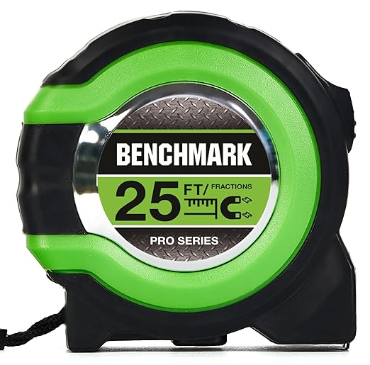 3 Pack - Tape Measures 25 ft - Easy to Read Fractions to 1/8th inch - Magnetic Tip - Thumb and Quick Lock - Autowind - Belt Clip - Green - Measuring Tape Retractable