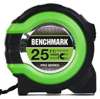 3 Pack - Tape Measures 25 ft - Easy to Read Fractions to 1/8th inch - Magnetic Tip - Thumb and Quick Lock - Autowind - Belt Clip - Green - Measuring Tape Retractable