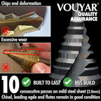 1/4 to 2-3/8 Inch HSS Step Drill Bit for Metal Sheet, 12 Sizes Extra Large Drill Stepper Bit for Sheet Aluminium, Plastic, Wood, Heavy Duty, Spiral Grooved