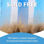 2 Pack Lightweight Thin Beach Towel Oversized 71"x32" Big Extra Large Microfiber Sand Free Towels for Adult Quick Dry Travel Camping Beach Accessories Vacation Essential Gift Blue Shell Stripe