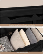 39.4" Storage Bench, Storage Chest, Lift-Top Storage Trunk with 2 Safety Hinges, Wooden Storage Box Chest Organizer for Bedroom, Entryway, Living Room, Black SB04504X