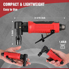 WORKPRO Air Angle Die Grinder, 1/4-Inch Pneumatic Right Angle Die Grinder, 20000RPM, Air-Powered 90 Degree for Grinding, Cutting, Polishing, Welding Repair, Deburring, 1/4" & 1/8" Collets Included
