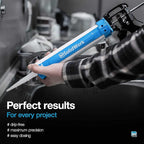 SolidWork Drip-Free Caulk Gun with Ergonomic Steel Handle, up to 1/10 Gallon Cartridge, Adjustable 24:1 or 12:1 Thrust Ratio 1/10 Gallon Cartridge | Blue Caulking Gun