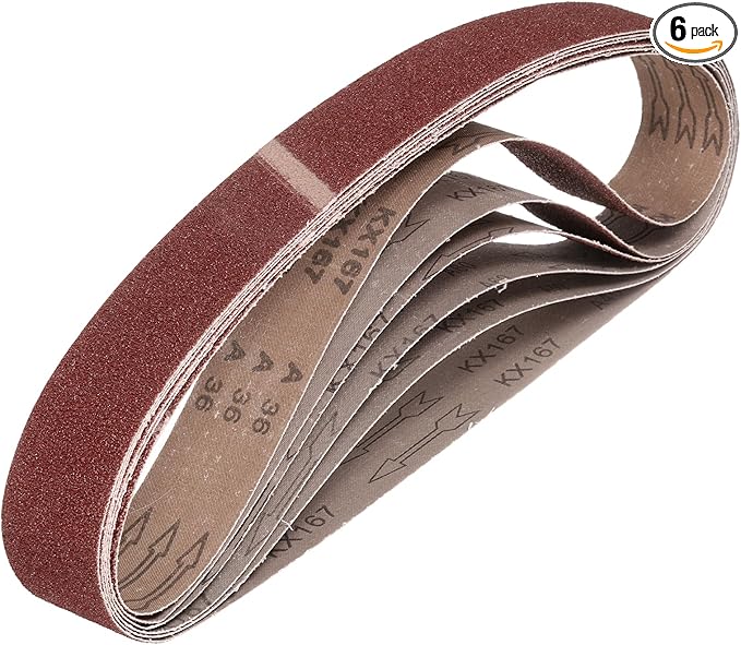 HARFINGTON 2 x 48 Inch Sanding Belts, 6 Pcs 36 Grit Aluminum Oxide Belt Sander Abrasive File Belt for Woodworking, Metal Polishing, Knife Sharpener