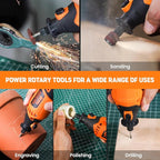 HARDELL Rotary Tool Kit - 180W Corded Power Rotary Tool 6 Variable Speeds with 61 Accessories, 8000-35000RPM, for Sanding, Polishing, Cutting, Engraving,Carving, DIY Crafts