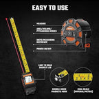 MILESEEY 2-in-1 Laser Measuring Tape, 16Ft Tape Measure & 131Ft Rechargeable Laser Measurement Tool with Backlit Display, Auto-Lock Tape with Magnetic Hook, M/Ft/in/Ft+in, 20 Groups Historical Memory