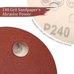 100 PCS 240 Grit 5 Inch Sanding Discs, Hook and Loop Sandpaper for Random Orbital Sander