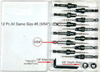 FTG USA 12 Pc #6 (9/64") Countersink Drill Bit Set for Wood with Tapered Drill Bit