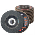 Jumbo Zirconia Flap Discs 4 1/2 for Angle Grinder, 120 Grit 4.5" x 7/8" High Density Type 29 Arbor Grinding Wheels for Wood Finishing, Rust Removal, Metal Sanding - 10 Pack