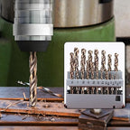 21Pcs Cobalt Drill Bit Set (1/16"-3/8"), M35 High Speed Steel, Twist Jobber Length for Hardened Metal, Stainless Steel, Cast Iron, Wood, and Plastics, with Metal Index Storage Box