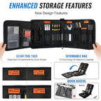 68Pcs 3D Printer Tools Kit with Storage Case, FDM/SLA Printer Accessories - Deburring Tool, 3D Print Removing Scrapers, Metal Files, Brushes, Hand Drill, Tweezers, for Bambu Lab, Ender 3, Kobra, etc.