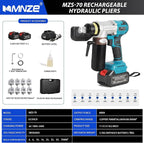 Electric Hydraulic Cable Lug Crimping Tool 12 AWG to 2/0 AWG Rechargeable Hydraulic Electrical Terminal Cable Lug Wire Crimping Crimper Tool Kits with 8 Dies