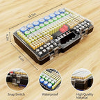 Battery Organizer Storage Holder Box Case with Tester, Ultra-Large 280+ Batteries Double-Sided Variety Pack,Holds AA AAA 4A C D Cell 9V 3V Lithium18650 LR44 CR2 CR123 CR1632 - Black
