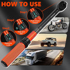 1/2 Inch Drive Click Torque Wrench, 10-160 ft.lb/10-227 Nm, ±3% High Precision Lug Nut Torque Wrench with 72 Tooth Dual-Direction for Moto, Wheel Tire and Car Repair