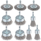 Rocaris 10-Pack Carbon Steel Wire Wheel, Cup, Pen Brush Set with 1/4-Inch Hex Shank for Rust Removal, Corrosion and Scrubbing Surfaces