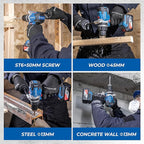 Dong Cheng 20V Brushless Hammer Drill, 1065 in-lbs, 1/2" Keyless Metal Chuck, 24+1+1 Clutch, Cordless Hammer Drill with 4.0Ah Battery Kit for Drilling Brick Wall, Metal, Wood