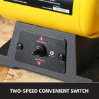 Dual Speed Bench Buffer Polisher 1.8/3.1A, 8 inch Jewelry Buffer Polisher Machine, 1725/3450 RPM Power Bench Polisher with 2 cotton Wheels for Jewelry, Metal, Wood, Jade, Knife, Plastic