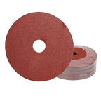 Aluminum Oxide Resin Fiber Sanding and Grinding Discs, 5” x 7/8”, 80 Grit - 25 Pack
