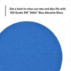 3M Stikit Blue Abrasive Disc Roll, 36266, No Hole, 5 in, 120+ Grade, Pack of 100, Automotive Sanding Discs for Coating Removal, Body Repair, Auto Sanding, Primer Sanding