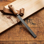 8” Flat File Tool - High Quality Steel Flat Metal File Woodworking Rasp with 4” Beech Wood Handle - Durable and Long-Lasting Wood Rasps for Woodworking to Level or Bevel Corners by Kings County Tools