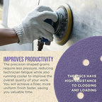 Dura-Gold Premium 60 Grit 5" Purple Film Ceramic Sanding Discs, 8-Hole Pattern, Box of 25 - Dustless Hook & Loop Backing Sandpaper for DA & Random Orbital Sanders - Sand Auto Paint, Wood, Woodworking