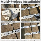 White Metal Strap 1-Inch x 50FT 0.6mm Thickness Galvanized Pipe Hanger Strap Metal Strapping with Holes Plumbers Strap for Pipe Supports Hanging
