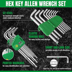 SK 9-Piece Allen Wrench Set, Star Hex Key Set, L-Shaped, S2 Steel