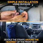 EcoNour 2 Pack Blue Car Trash Bag | Washable Back Seat Hanging Bag with Elastic Opening & Easy Mount | Garbage Can with Waterproof Oxford Material | Accessories for Camping, Traveling & Outdoor