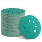 100PCS 100 Grit Premium Green Sanding Discs, 5-Inch 8-Hole Sandpaper for Random Orbital Sander