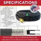 RADIANT SOLUTIONS HeatTapePro - Intelligent Commercial Grade Self-Regulating Heat Cable with GlowCap™ - 10 YR warranty - Ice Dam & Pipe Freeze Protection - 24 ft cable + 10 Ft Cord, 120V, 6 watts/Ft