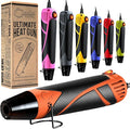 Heat Gun for Crafting, Mini Dual Temp Hot Air Gun Tool for Epoxy Resin, Shrink Wrapping, Vinyl Wrap, Embossing, Electronics, Candle Making, Sublimation, Phone Repair & DIY (Orange/Black)