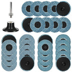 31Pcs 2 Inch Zirconia Flap Disc Roll Lock Sanding Discs 40/60/80 Grit for Die Grinder with 1/4" Holder for Wood Metal Sanding, Rust Removal, Grinding and Finishing
