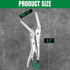 SK 6.5" Long Nose Locking Pliers, Premium CR-V Construction, Ergonomic Anti-slip Handle, Ideal for Welding or Assembly