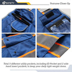 JKSafety 9 Pockets High Visibility Zipper Front Safety Vest | Blue with Dual Tone High Reflective Strips | Meets ANSI/ISEA Standards (901-Blue, XX-Large)