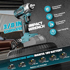 Cordless Impact Wrench Compatible with Makita 18v Battery: 250Ft-lbs(340N.m) 3/8" Brushless Electric Impact Gun, 2400RPM High Torque Impact Driver, Power Impact Wrench, Bare Tool Only