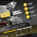 Cordless Impact Wrench Compatible with Dewalt 20v Battery: 250Ft-lbs(340N.m) 3/8 inch Brushless Electric Impact Gun, 2400RPM High Torque Impact Driver, Power Impact Wrench, Bare Tool Only