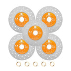 Rock Slab Grinding Disc - 5 inch Glass Cutter Disc (5pcs), Granite Cutting Disc, Diamond Grinder Wheel for Rock Slab, Stone, Tile, Marble, Granite, Glass Diamond Cutting Discs
