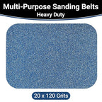 3x21 Inch Sanding Belts 20 Pcs 120 Grits Heavy Duty Belt Sander Zirconia Belt Sander Paper for Wood, Metal, Stainless Steel, Automotive, and Furniture