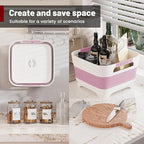 Collapsible Dish Basin, 9L Capacity, Portable Sink for Kitchen, Camping, RV, Gray (Pink)