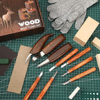 AUGSUN Wood Carving Kit, 17 Pack Wood Whittling Kit Hand Carving Knife Tools Set for DIY Sculpture Carpenter Experts & Beginners