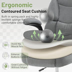 500LBS Drafting Chair, High Back Safer Standing Desk Chair, Executive Tall Office Chair with Flip-up Armrests, Upholstered Fabric Task Chair, Ergonomic Seat with Adjustable Height&Foot Ring, Grey